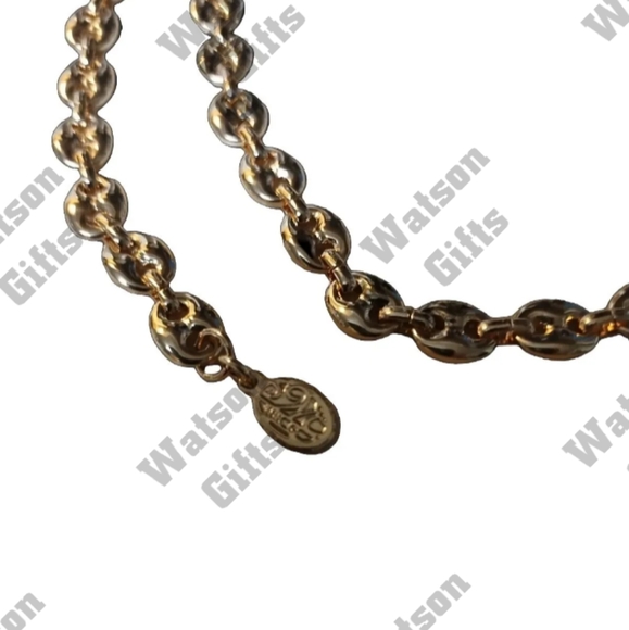18K 53.90 gm Real Gold Layered Filled 22 Inch 8mm Puffed Mariner Chain - Picture 2 of 7